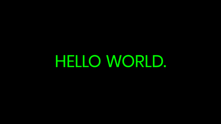 Hello World.